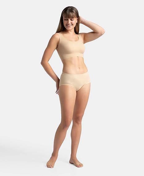 Jockey 1839 Women’s Wirefree Padded Lounge Bra – Full Coverage with 360° Stretch & Removable Pads